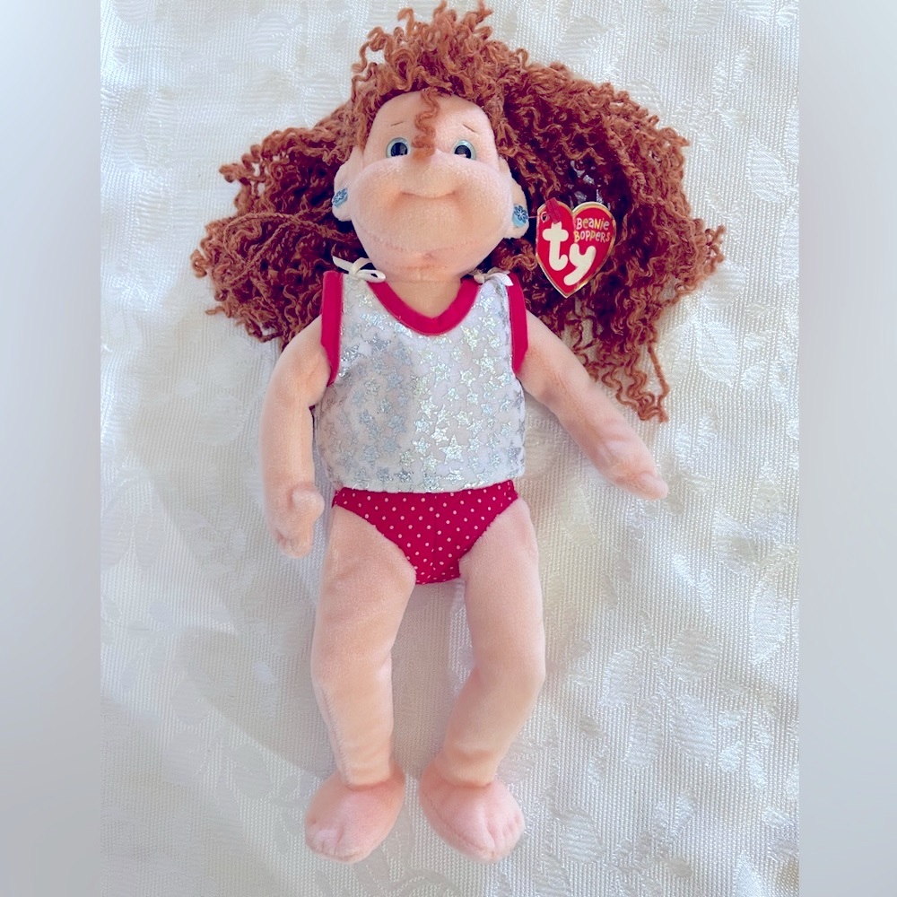 Ty Beanie Boppers Giggly Gracie Plush Stuffed Doll With Tags curly redhe…